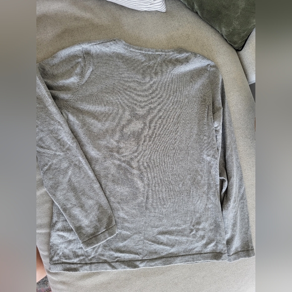 Northern Reflections grey 100% cotton knit crew neck sweater - Picture 5 of 6